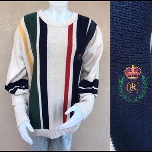 VTG 90s Chaps Ralph Lauren Sweater Stripes